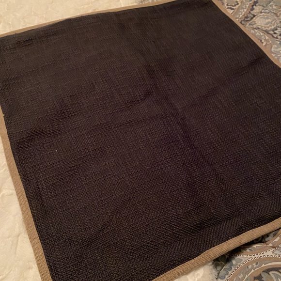 Pottery Barn Accents Pottery Barn Navy Linen Pillow Cover With Tan